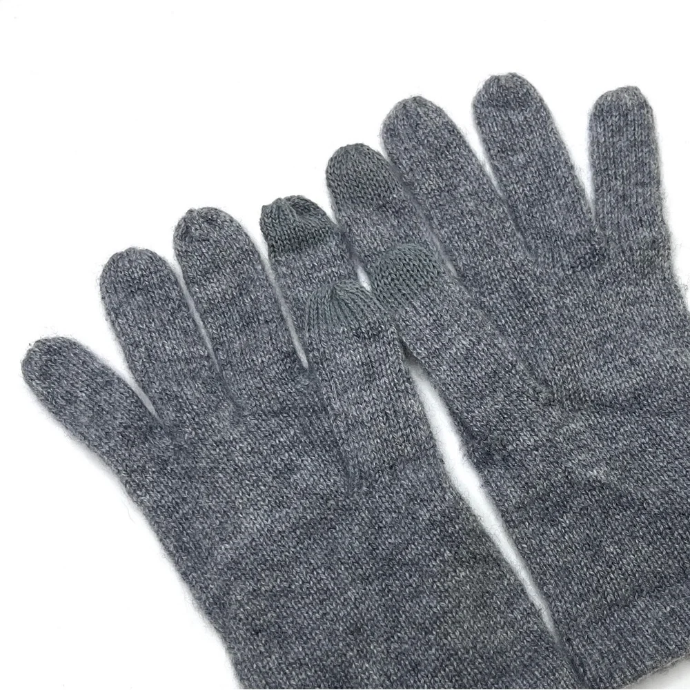 PHENIX 100% Cashmere NEW Knit Gloves Gray NEW